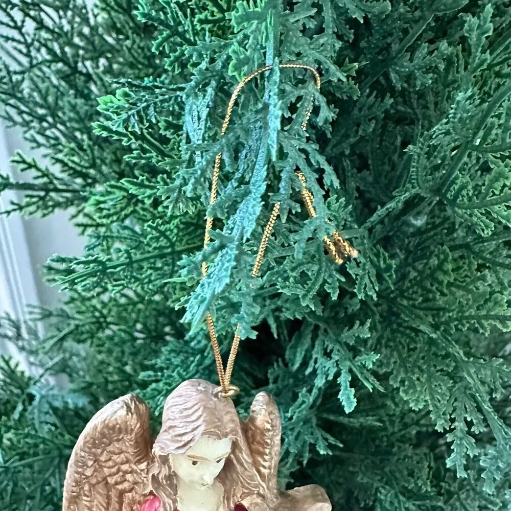 Guardian Angel Playing The Hart Vintage Christmas Ornament‎ Mystical Victorian